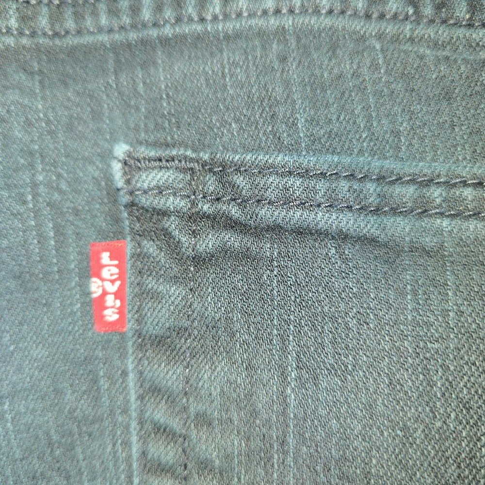 Levi Strauss 511 Mens Denim Jeans 38x32 Black Washed Distressed - Picture 5 of 13